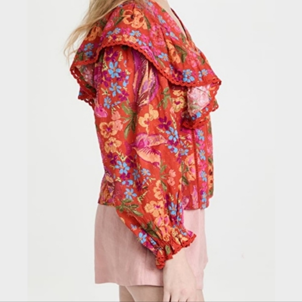 Farm Rio Red Spring Bananas Blouse - Picture 8 of 15
